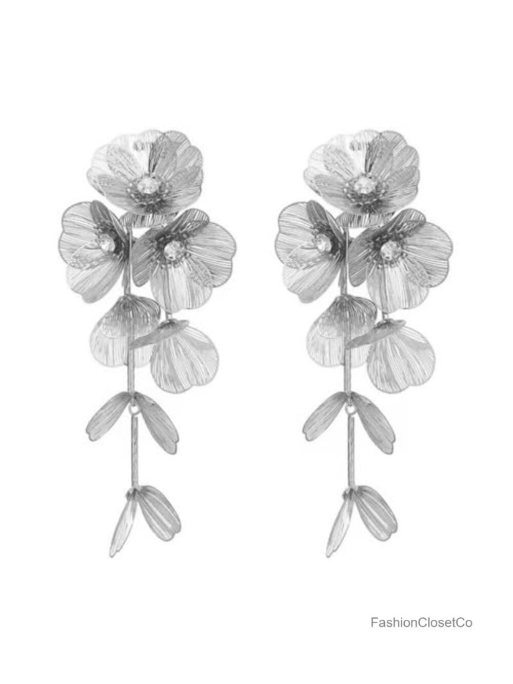 Gold Flower Drop Earrings for Women Elegant Wedding Jewelry